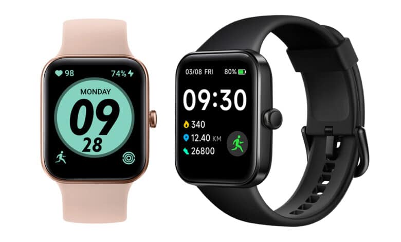 SKG V7 Smart Watch in Pink und Schwarz