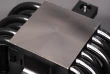 Close-up of the nickel-plated cooling plate from below