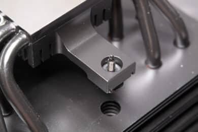 The side of the mounting bridge facing away from the view from below