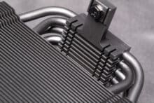 Close-up of cooling plate with mounting bridge from above