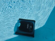 The pool robot in action.