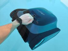 Off into the cool water.