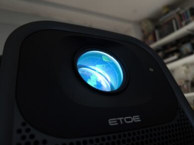 The projector in action.