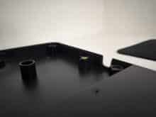 There is a cable outlet on the right and left.