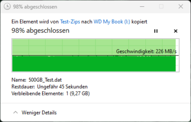 500 GB test file transfer