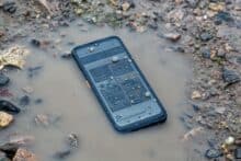 AGM H Max lies in a puddle