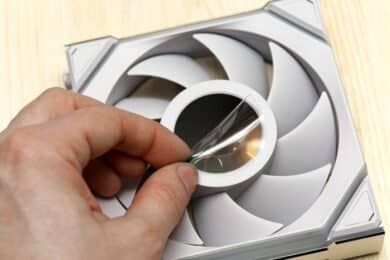 Protective film is removed from Lian Li Uni Fan SL Wireless LCD fan