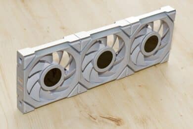 Three connected Lian Li Uni Fan SL Wireless LCD