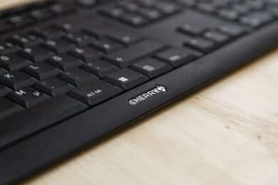 Cherry Stream Desktop Comfort logo on the keyboard