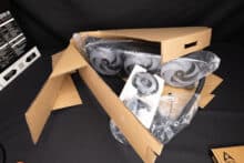 The packaging design saves space and material