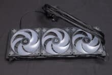 The 420 radiator with three pre-mounted 140mm A-RGB fans from ARCTIC