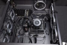 The fully assembled Liquid Freezer III 420 A-RGB in the test system