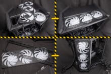 Installation of the F420 RGB Core fans at the front right and bottom