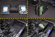 The installation of two hard disks in the removable hard disk cage