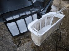 The regular filter basket is sufficient for larger particles.