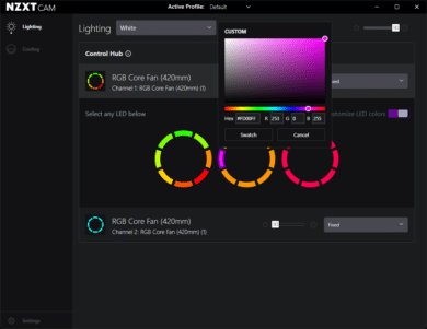 RGB fine-tuning in the cam app