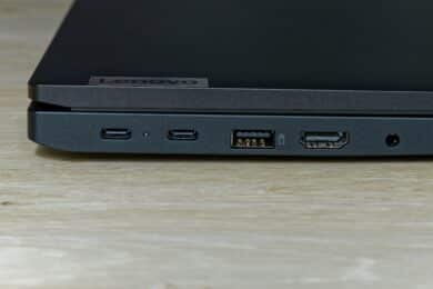 Connectors on the left of the Lenovo Thinkpad E16 G2