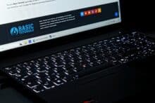 Illuminated keyboard of the Lenovo Thinkpad E16 G2