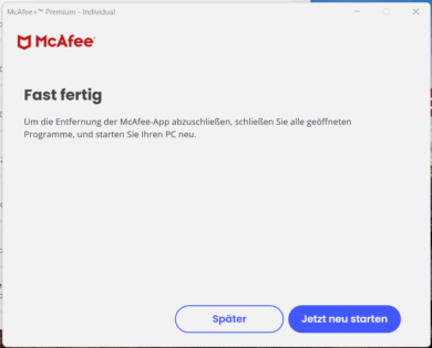 McAfee uninstallation