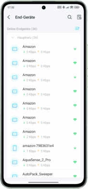 Display of end devices
