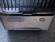 EcoFlow Wave 3 battery with LED charging indicator, power button and protective cap over the USB port