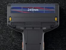 Underside of the suction nozzle with 245 mm wide opening and visible brush roller.