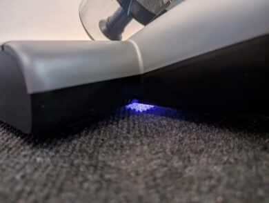 Activated UV light under the Jimmy BX8 during operation