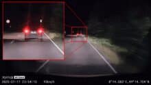 Enlarged car from behind at night