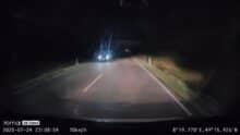 Oncoming traffic at night