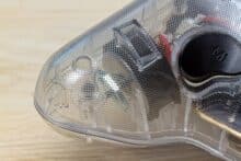 Structured handle of a transparent controller