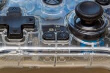 Buttons for selecting the vibration and lighting of the Speedlink Rait NX