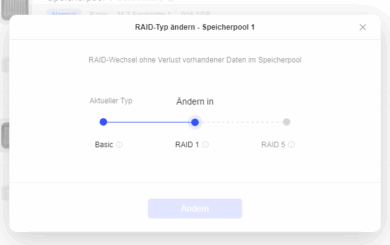 Selecting the RAID mode