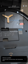 Ecovacs Home App QR code scanner for robot setup under the cover of the Deebot X9 Pro Omni