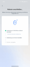 Ecovacs Home App setup progress with Wi-Fi connection, server connection and robot linking of the Deebot X9 Pro Omni