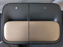 Ecovacs Deebot X9 Pro Omni Station from above with separate areas for fresh water and waste water - top view of the water tanks