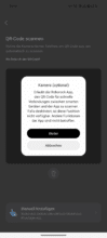 QR code scan prompt with camera access option in the Roborock app
