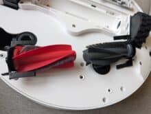 The removed DuoDivide brushes are located on the underside of the Roborock Qrevo CurvX