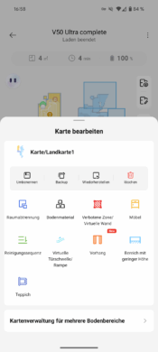 Overview of editing options for robot card