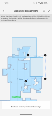 Map with marked area for low headroom