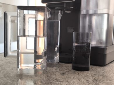 Drinking water with two BPA-free Tritan carafes