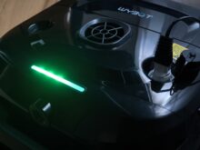 The battery status is indicated by the LED display.