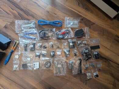 TwoTrees TTC-6050 Small parts, screws and fasteners organized in labeled bags