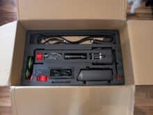 TwoTrees TTC-6050 500W spindle with energy chain and clamps in foam packaging