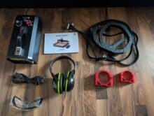 TwoTrees TTC-6050 accessories with control unit, energy chain, manual, hearing protection and spindle clamps