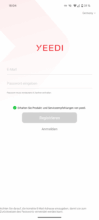 Login screen of the Yeedi app with input fields