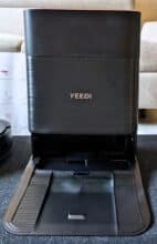 Front view of the closed Yeedi S16 Plus OMNI station